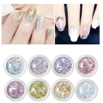 

8 Boxes/Set Nail Glitter Sequins Flakes Sparkly 3D 2020 Art Decor Hexagon Nail New Y3R6