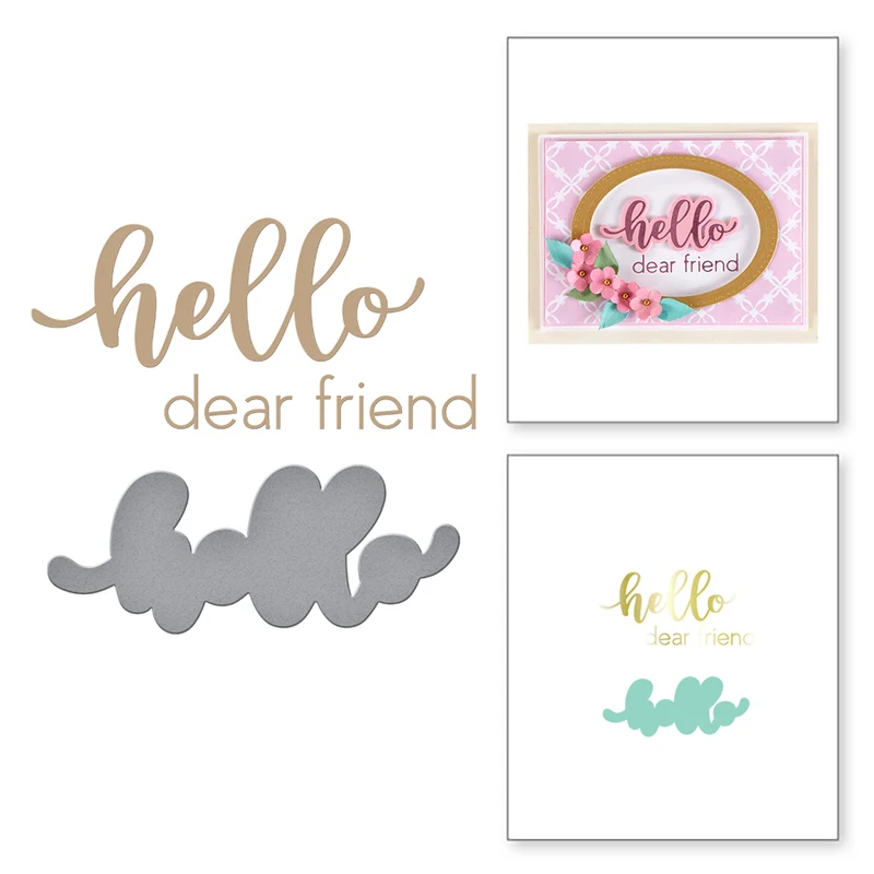 Word Hello Metal Hot Foil Plate for Scrapbooking and Card Making New Dies