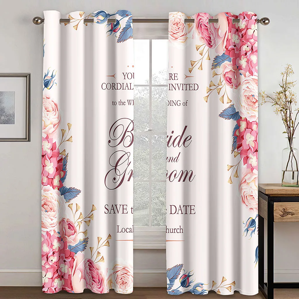 

Floral Blackout Curtain 2 Panels for Women Girls Bedroom Thermal Insulated Window Curtain Living Room Drapes Decor カーテン Cortinas