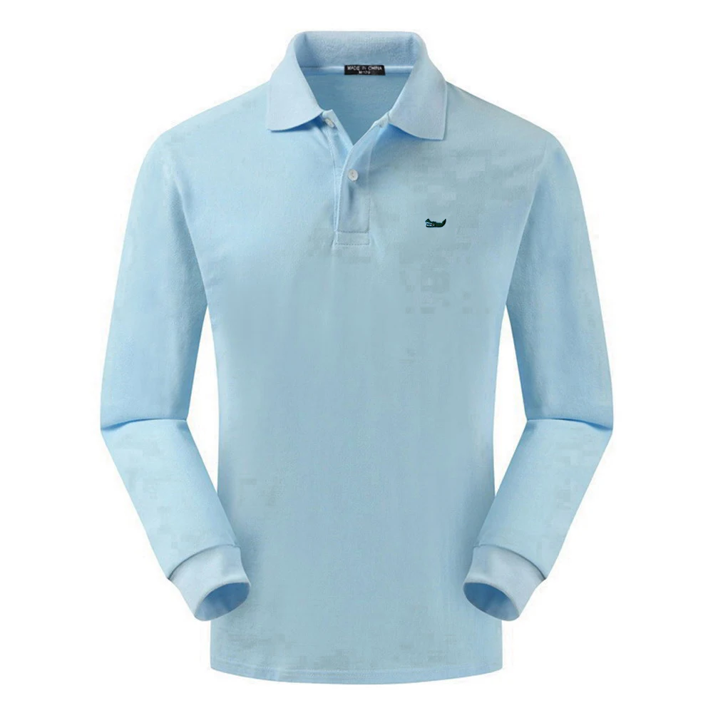 High Quality Spring Autumn 100% Cotton Embroidery Logo Casual Polo Shirts Men's Long Sleeve Polo Shirt 2021 New Arrival Tops Tee