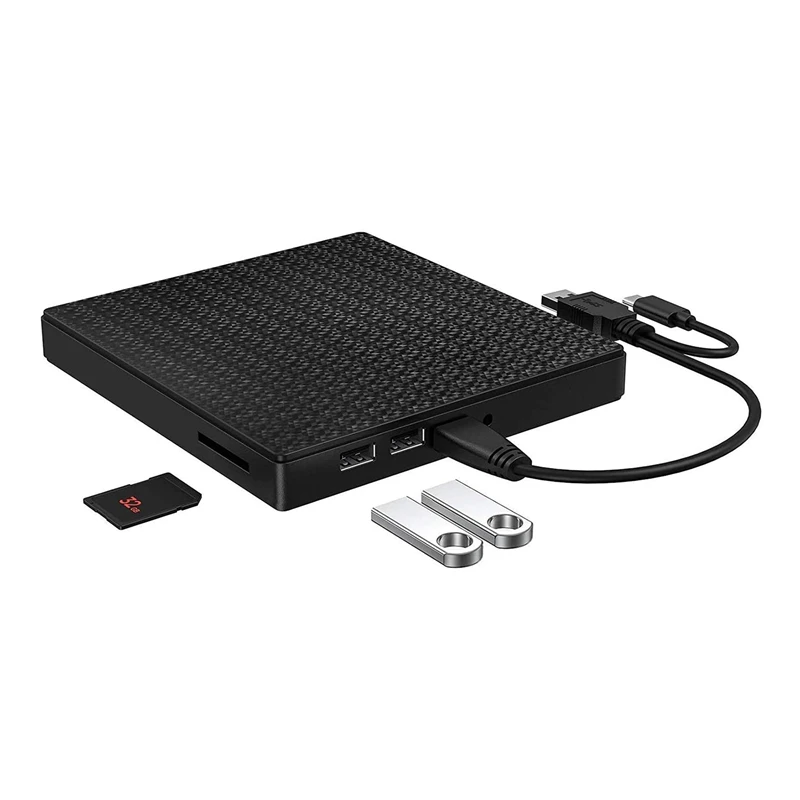 Внешний CD DVD-привод USB 3 0 USB-C DVD RW Reader Rewriter с SD TF кардридером и USB-портом | Компьютеры