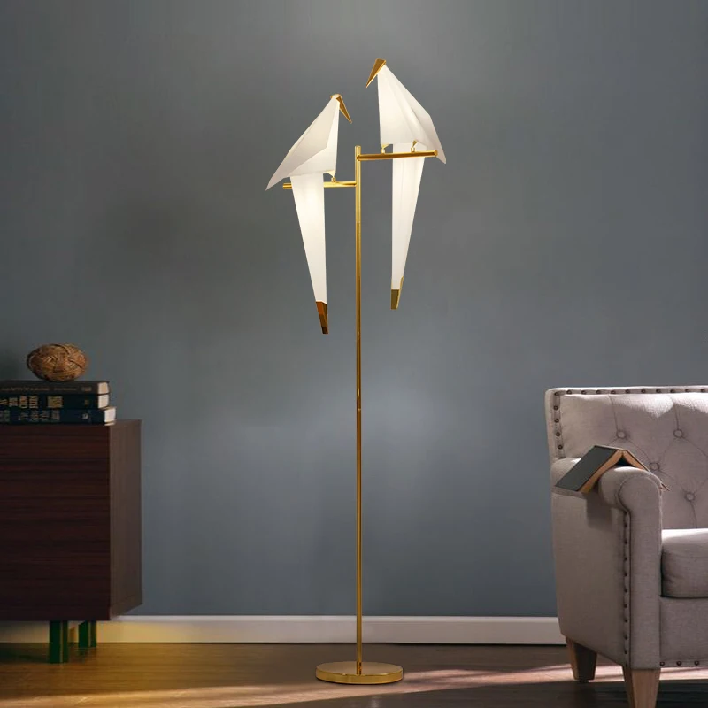 LED Bird floor lamp Standing lamp Living room Bedroom Studio stand up Desk lamp Studing Reading origami light