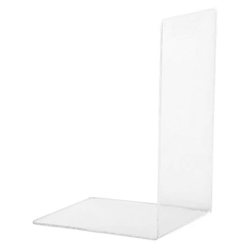 

Anti-skid Desktop Organizer Office Stationery Book End Reading L Shape Transparent Acrylic BookShelf For Home Office School 1 Pc