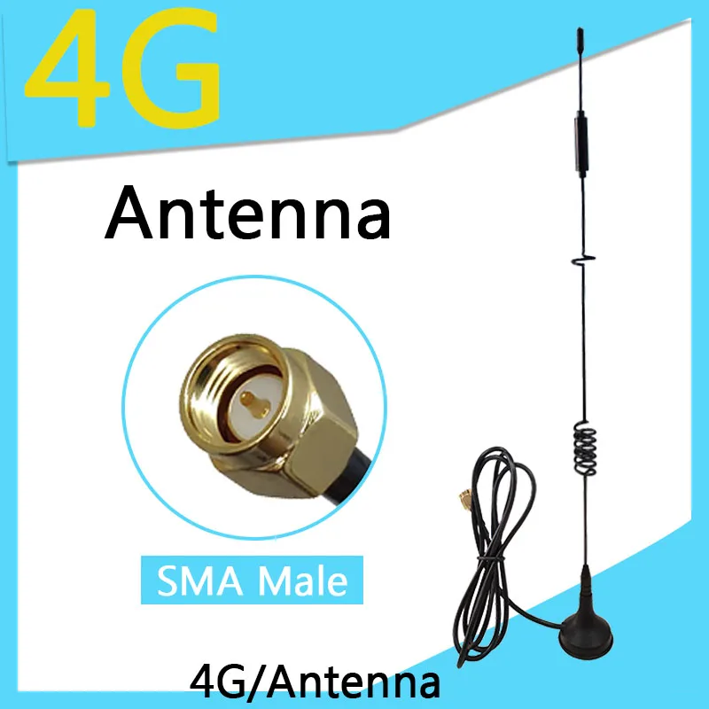 Grandwisdom 5pcs 3G 4G LTE Antenna 10dbi SMA Male Connector Aerial 698-960/1700-2700Mhz IOT magnetic base 3M Clear Sucker Antena a80 cardas clear light rca interconnect audio cable with cardas silver plated rca male plug hifi audio rca cable