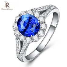 Bague Ringen Silver 925 Jewelry Rings For Women Flower Zircon ring Sapphire Engagement Wedding celebration Commemorative Gift