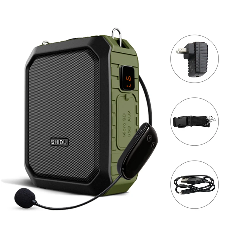 مضخم صوت SHIDU للمعلم مع سماعة ميكروفون لاسلكية، م...