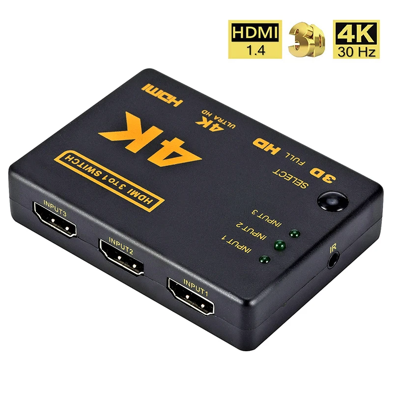 Rainfayer HDMI коммутатор 4K HD1080P 3 5 портов HDMI Переключатель Селектор сплиттер с концентратором ИК пульт дистанционного управления для HD tv DVD tv BOX