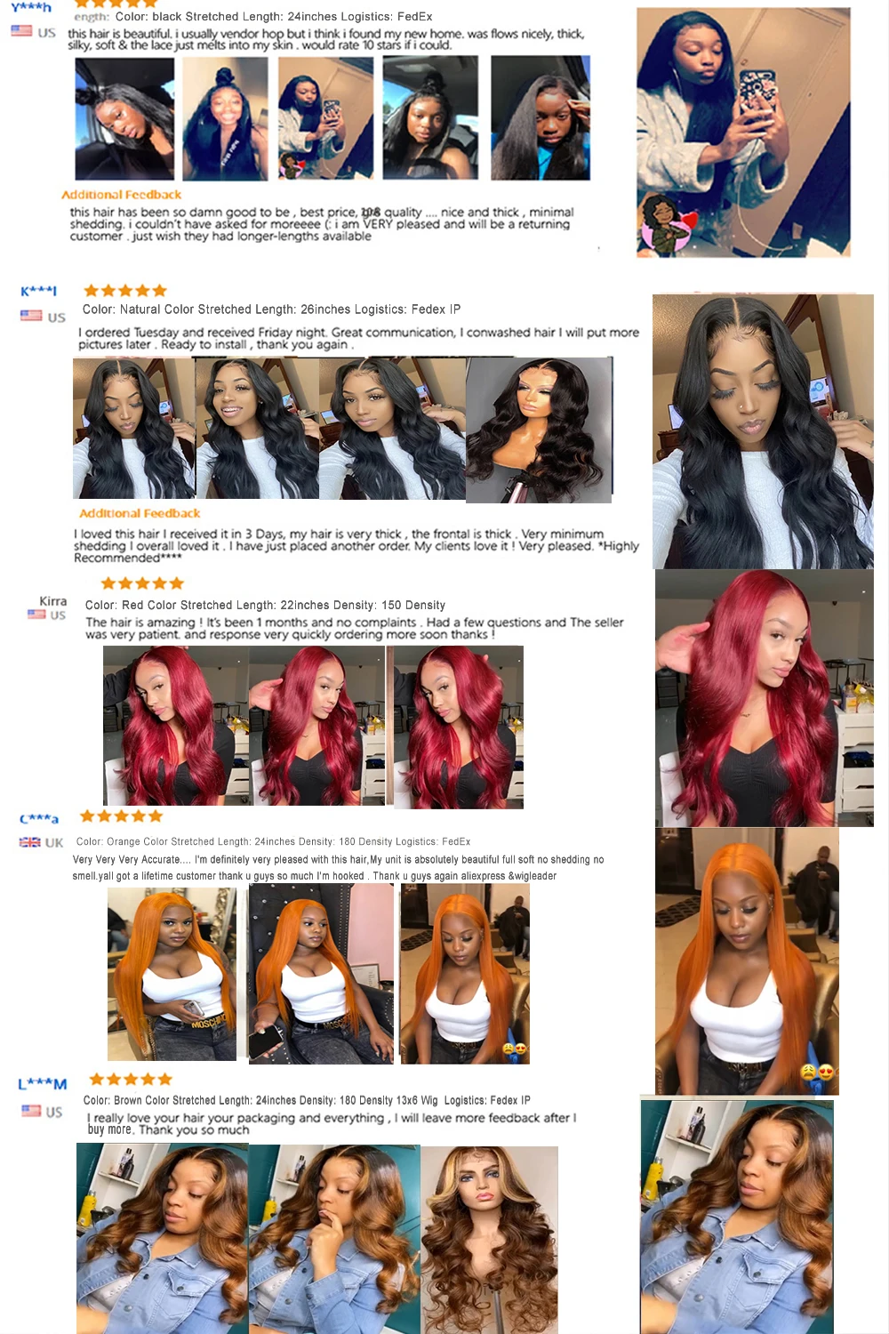 Wigleader красные вьющиеся человеческие волосы Remy кружевные передние парики preprucked 180%