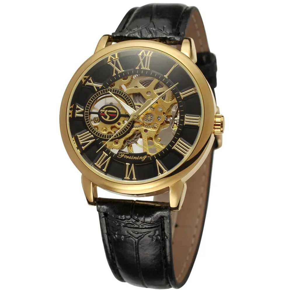 

Forsining Fashion Retro Hollow out Trainspotter Machinery Manual Manipulator Watch