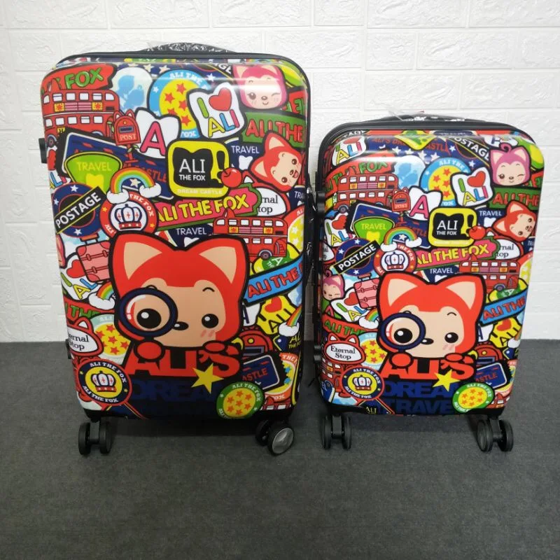 Acant cartoon rolling luggage spinner carry on 20/24 дюймов Аниме милый бренд пансион Детский чемодан Новые товары