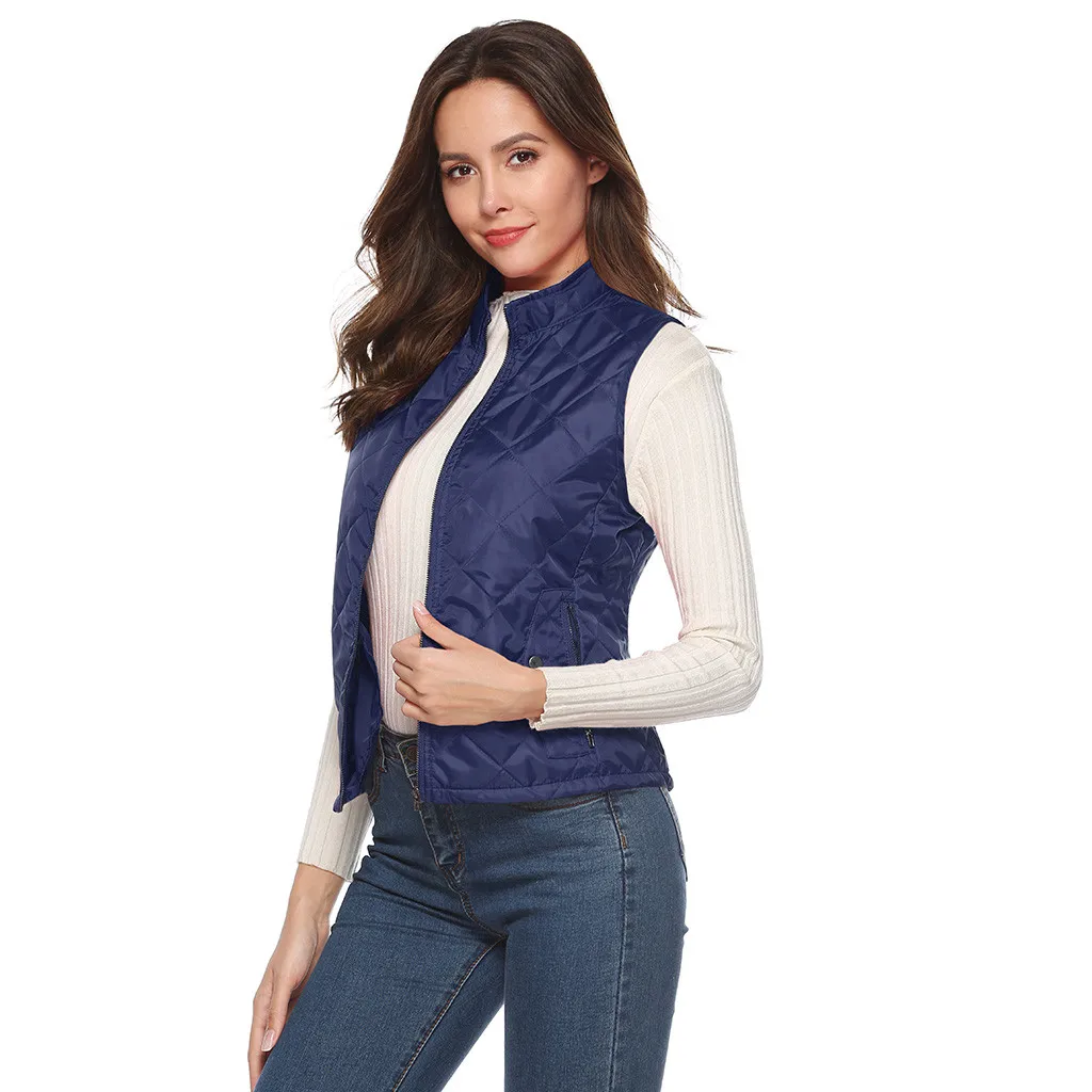 Jaycosin 2019 Winter Warm Casual Leisure Waistcoat Coat Women Thick Solid Color Jackets Comfortable Sleeveless Jacket Coat 31#4