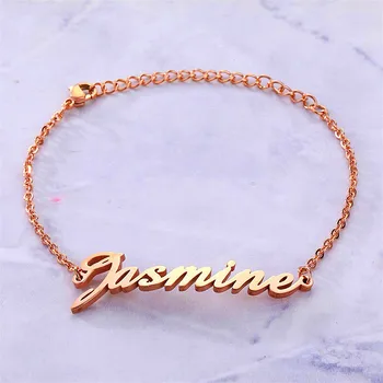 

Personalized Custom Name Bracelet Charms Handmade Women Kids Jewelry Engraved Handwriting Signature Love Message Customized Gift