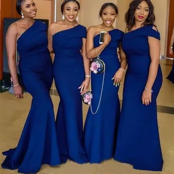 

South African Cheap Bridesmaid Dresses Under 50 Mermaid One-shoulder Long Wedding Party Dresses