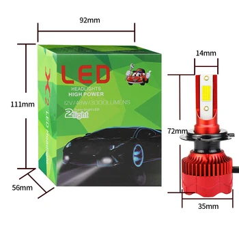 

H4 LED Headlight Bulb Conversion Kit High/Low Beam Fog lamp 60W Ball Fan