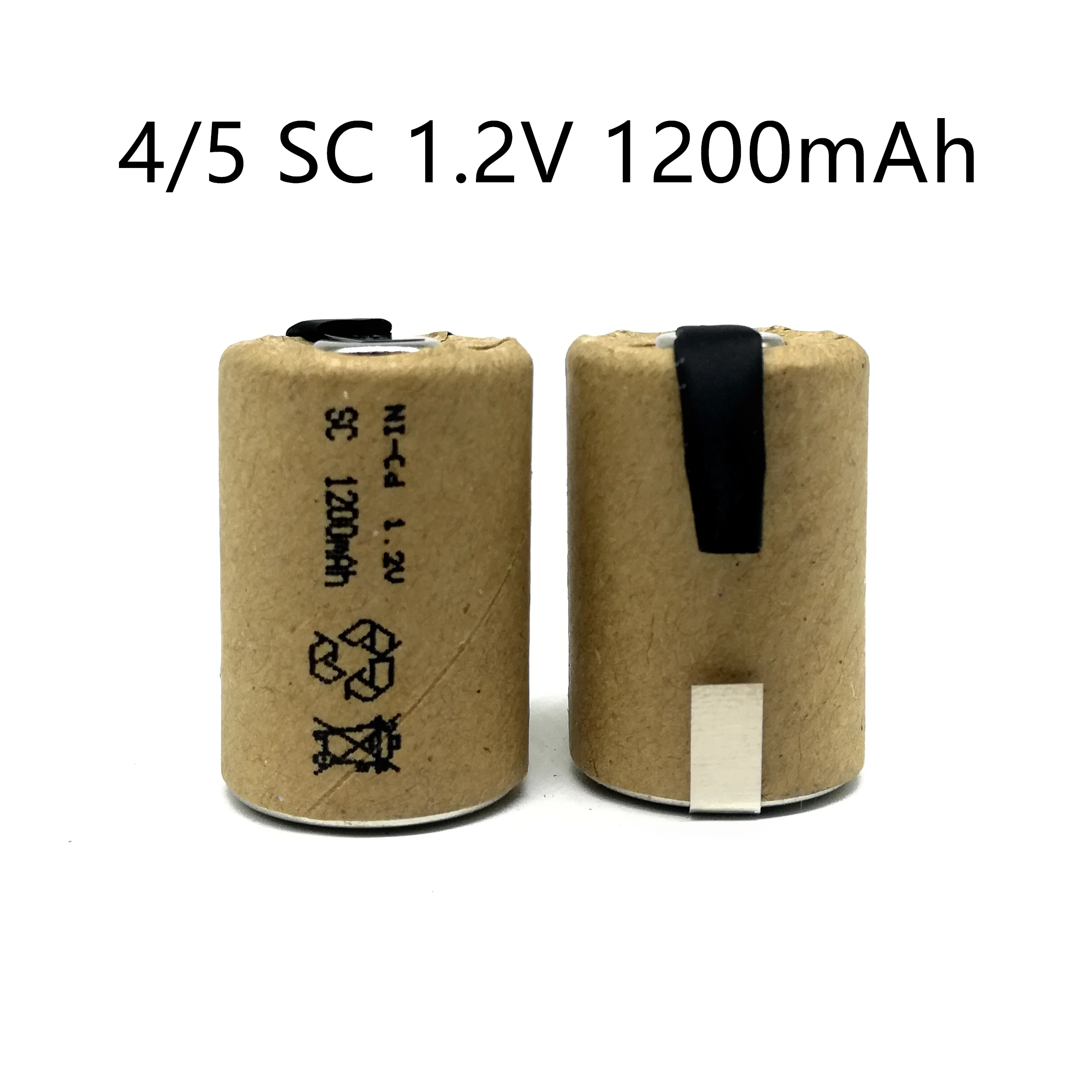 

10PCS/LOT 4/5SC 1.2V Rechargeable Battery 1200mAh 4/5 SC Sub C Ni-CD Cell With Welding Tabs For Electric Drill Screwdriver