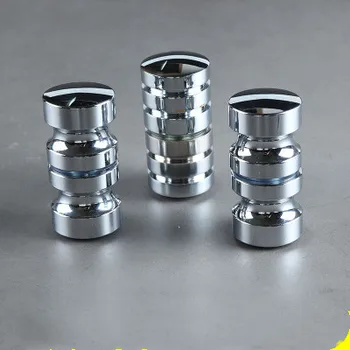 

Solid thick stainless steel bathroom door handle shower room glass door handle double-sided single hole door pulls