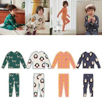 

Pre-sale Children's Homewear Suit Autumn and Winter Baby Warm Wool Pull Frame Suit Cotton Underwear Long-sleeved Top Pants