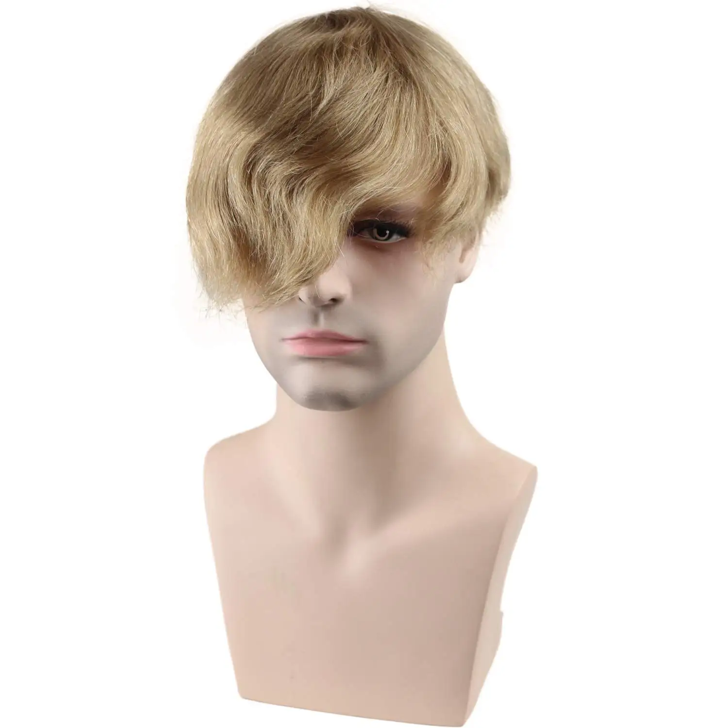 Men's Toupee 10x8 European Human Hair Swiss Mono Lace Thin Skin Hairpiece Hair Replacement System for Men Toupee #21 Ash Blonde