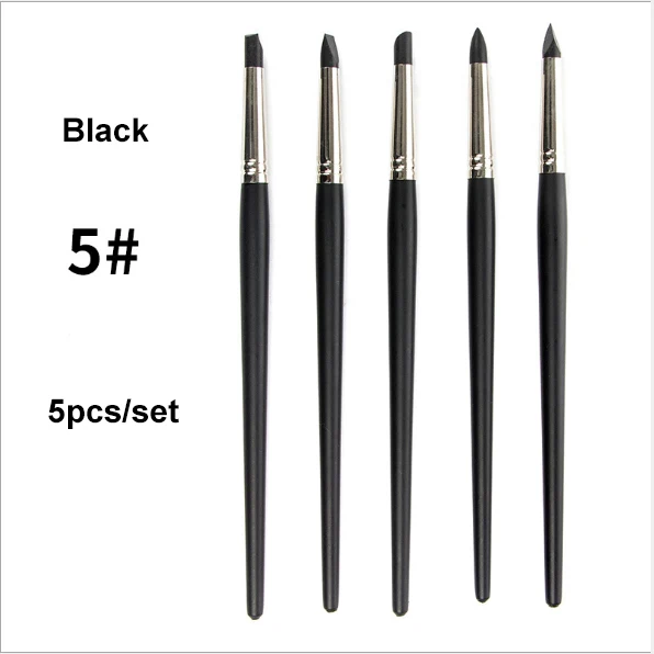 5pcs silicone rubber tip paint brushes