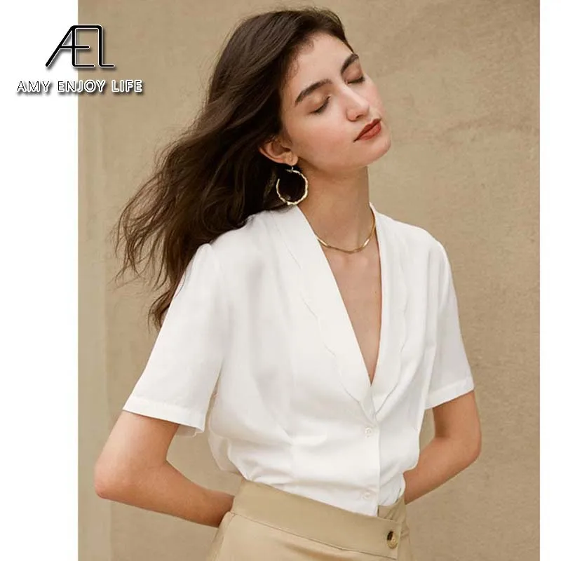 AEL Royal Blue shirt women Lapel Blouse Feminina fashion Safari style Spring Summer top Clothing loose Plus Size new white blouse for women