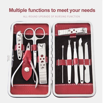 

NEW 2019 Stainless Steel Nail Care Tool 1 Set Manicure Set Pedicure Scissor Cuticle Knife Ear Nail Clipper Kit