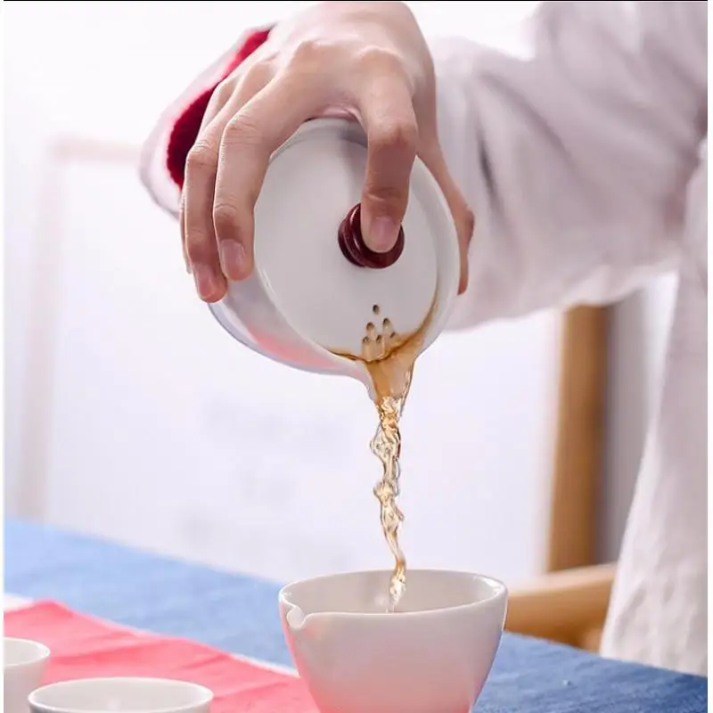 Высококачественный элегантный чайный сервиз Gaiwan керамический чайный сервиз Красивый Чайничек чайный набор кунг-фу портативный керамический чайный сервиз