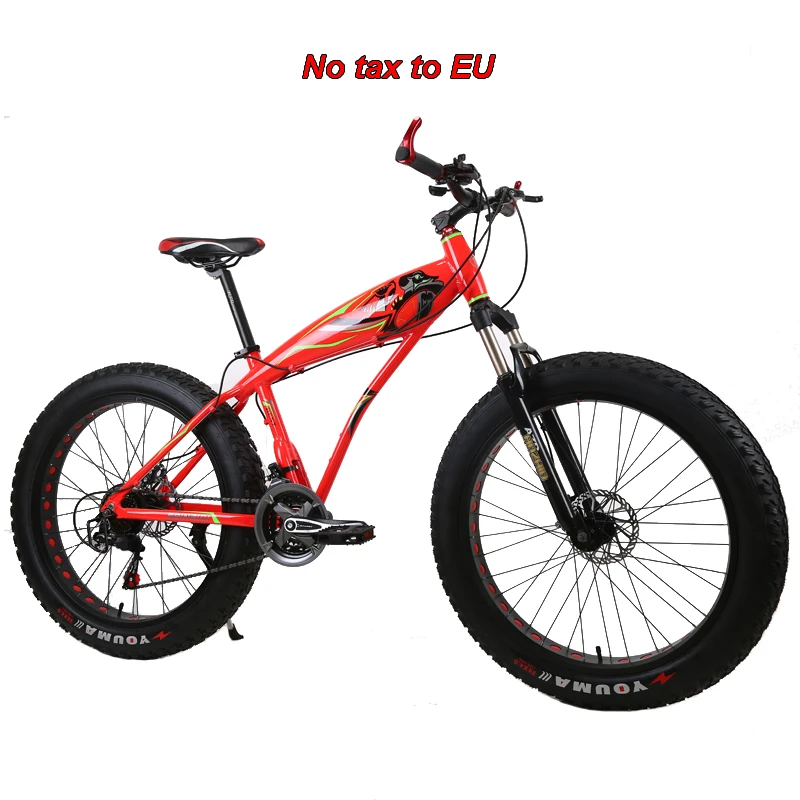 24/26 дюймов с крупными покрышками для езды по 7/21/24/27 Скорость MTB взрослых Спорт на открытом воздухе с большими шинами для велосипеда Алюминий сплав дисковый тормоз снег Пляжный круизер велосипеды