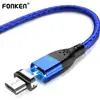 Cable Micro USB FONKEN Smile LED Cables magnéticos 1m 2m imán de carga rápida para teléfono móvil cargador rápido cable de datos USB para tableta ► Foto 1/6