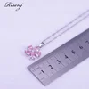 Many Colors Flower Princess Pink 925 Sterling Silver Jewelry Set For Women Stud Earrings Necklace Pendant Costume Jewelry Set ► Photo 3/6