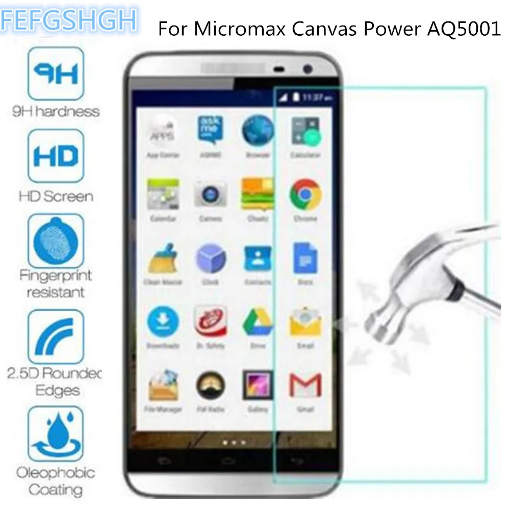 Закаленное стекло для Micromax Canvas power AQ5001 Взрывозащищенный протектор экрана