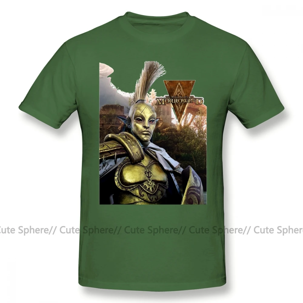 Morrowind футболка Morrowind Футболка мужская забавная футболка Принт Большой короткий рукав 100 Хлопок Пляжная футболка - Цвет: Army Green