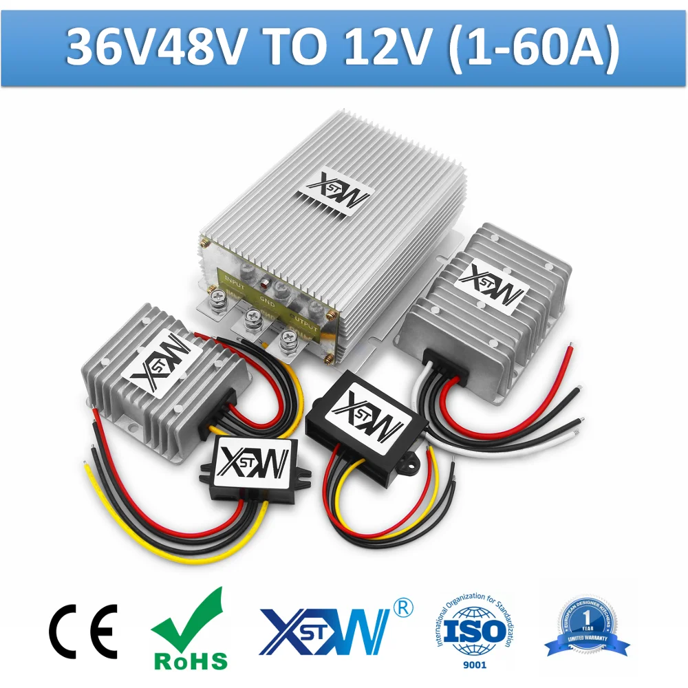 Xwst Dc Dc 36v 48v To 12v 1a To 60a Power Converter Step Down 36 48 Volt To 12 Volt Buck