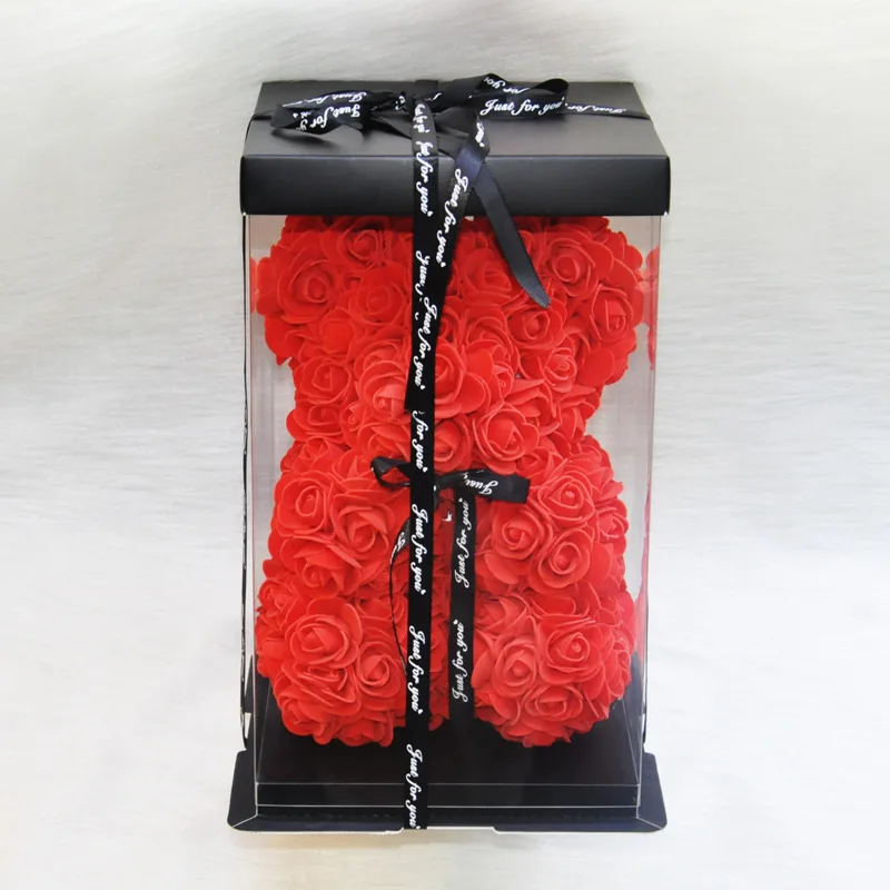 

25 Centimeters PE Foam Rose Bear Hug Cute Cartoon Online Celebrity Bear Lover Festival Gift Small Toy Bear