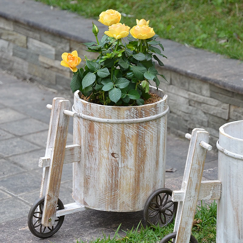 moeilijk kloon Rijden Trolley Tuinieren Bloempot Vlezige Planten Pot Houten Ronde Rose Planten  Bloempot Tuin Interessante Ornamenten|Bloempotten & Bloembakken| -  AliExpress