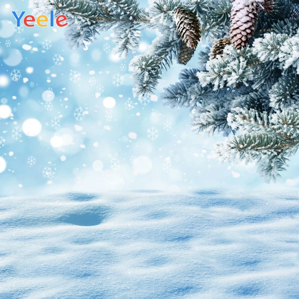 

Yeele Winter Snow Christmas Tree Light Bokeh Backdrop Newborn Baby Party Photography Background Photocall Vinyl For Photo Studio