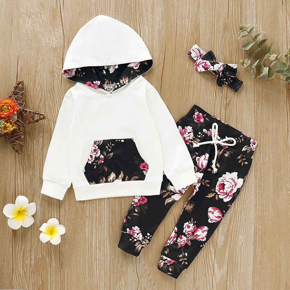 

CHILDREN'S Suit Autumn Long-sleeved Sweater Floral-Print Sports Set