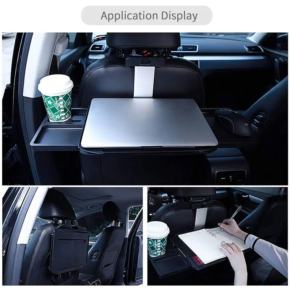 Car Headrest Tray Foldable Back Seat Tablet Holder Portable Storage  Organizer For Dining Drink Working Laptop Stand Table - AliExpress