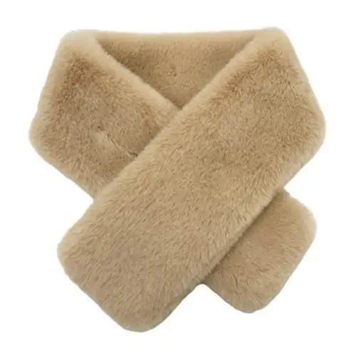 Light Khaki Зимний модный женский теплый утолщенный шарф из искусственного меха, уличная теплая ветровка с воротником-хомутом, утолщенная ветровка, подарок - Цвет: Light Khaki