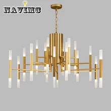 Скандинавский постмодерн светодиодный арт для виллы канделябр гостиная лобби Ресторан Золотая люстра творческая личность Ламповые светильники