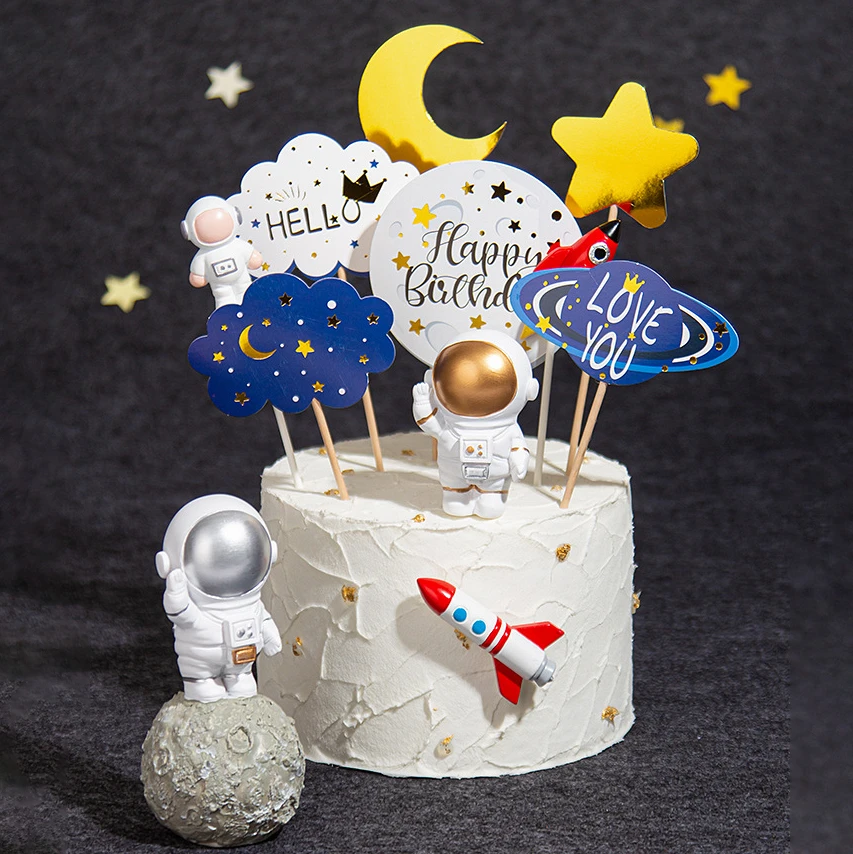 Decorations De Gateaux D Anniversaire Pour Enfants Fusee D Astronaute De L Espace Mars Aliexpress