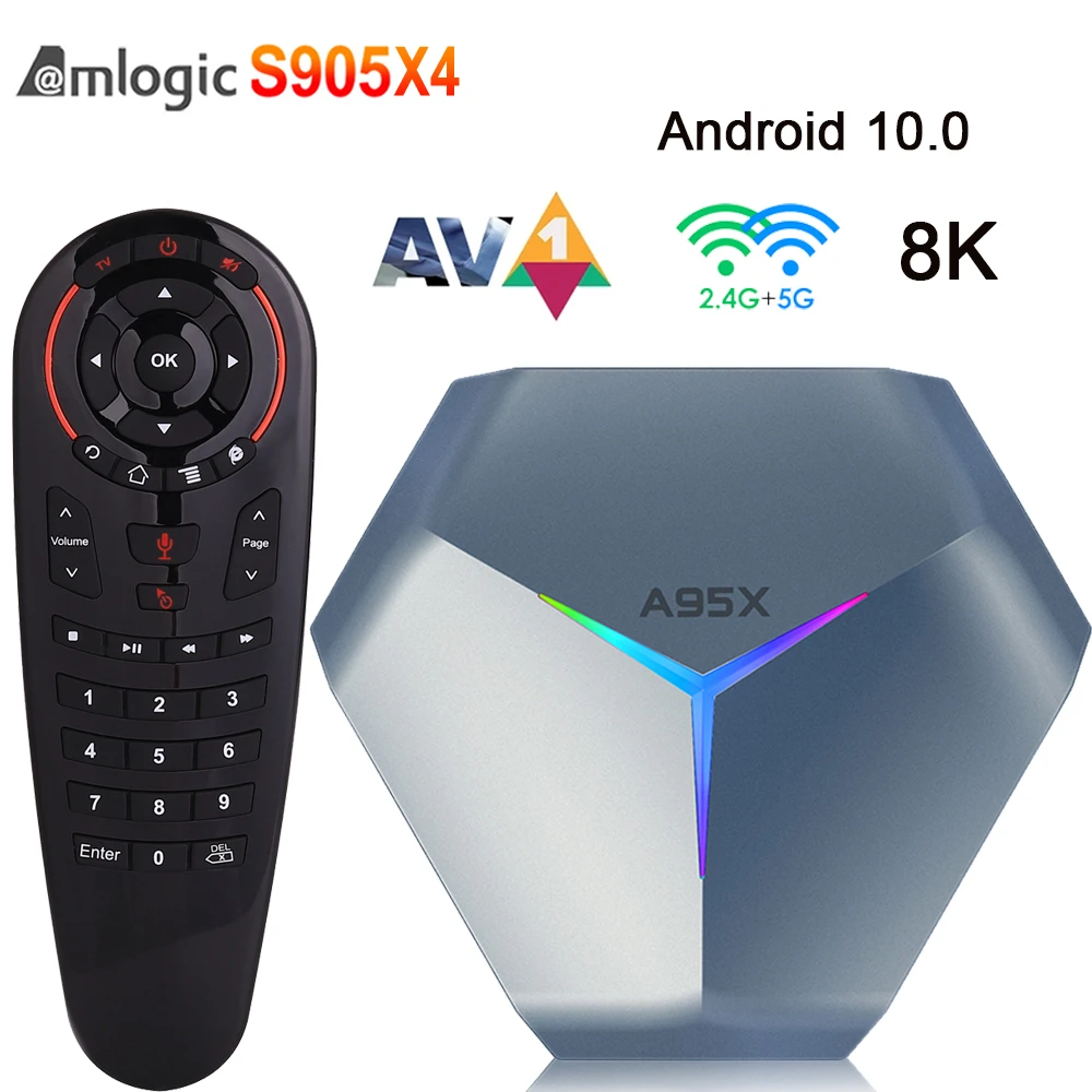 2021 New A95X F4 Amlogic S905X4 Smart Android 10 TV Box 4GB 128GB 8K HD  2.4G/5Ghz Dual Wifi RGB Light Set Top Box Media Player|Set-top Boxes| -  AliExpress