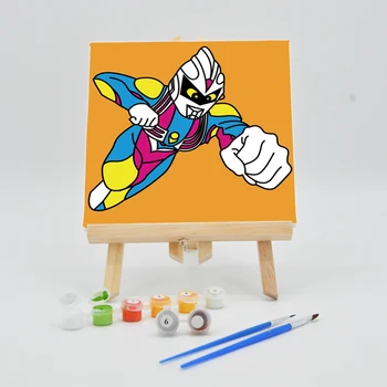 

DIY Paint Oil Paintings By Numbers On Canvas For Kids 20×20cm With Frame Japan Cartoon Superman Picture Acrylic Children Drawing