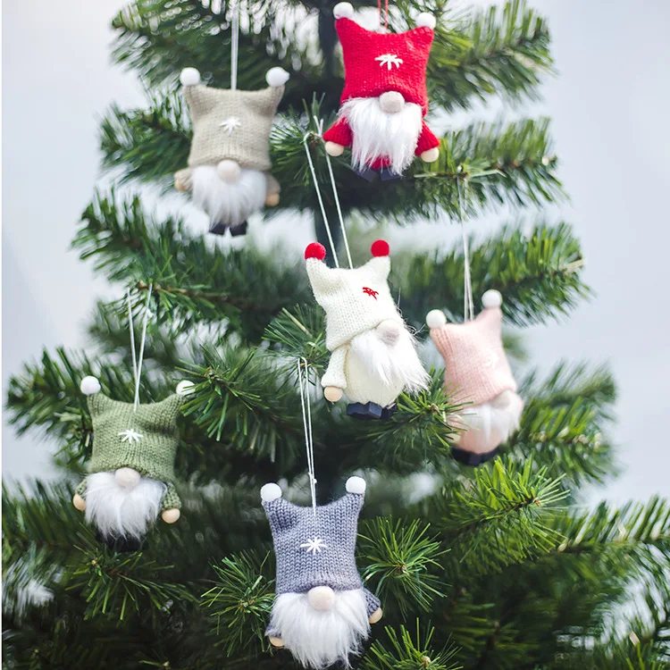 Рождественские подвесные орнаменты Санта-Клауса, милые кукольные кулоны гном, рождественские украшения, подвесные кулоны, рождественские подарки для детей