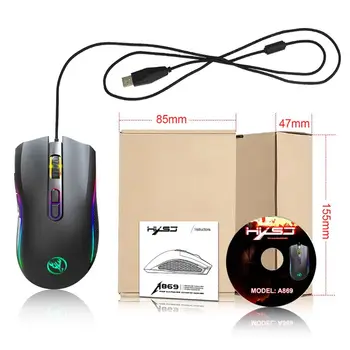 

A869 7 Buttons 7 Colors LED Optical USB Wired Mouse Mechanical Gaming Mice for Gamer Office PC Laptop Computer Accessories