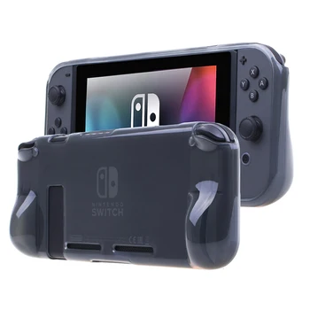 

Protective TPU Case Anti-Scratch Soft Clear Protector Cover for Nintend Switch NS Console with 2 Analog Grip Caps