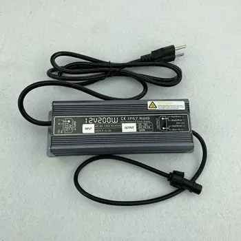 

12V/200W waterproof switch mode Power Supply;IP67 rated;AC170-240V/AC90-130V input;with US power plug and 2 core 13.5mm male