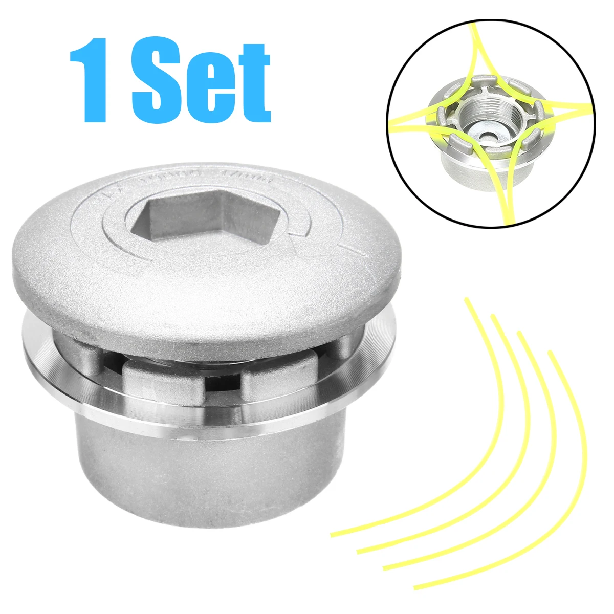 New Aluminum Strimmer Trimmer Head Brushcutter With String Set Universal 139/GX35 Lawn Mower Grass Cutting Head Accessory
