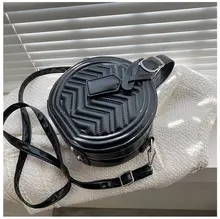  Circular Women's Crossbody Bag Winter New Shoulder Bag For Women 2021 Trend Striped Handbags Korean Version Sequined Pouch 