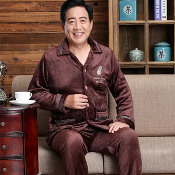 

M-3XL flannel pajama sets for men winter thick keep warm pajamas long sleeve pyjama male homewear pijamas hombre