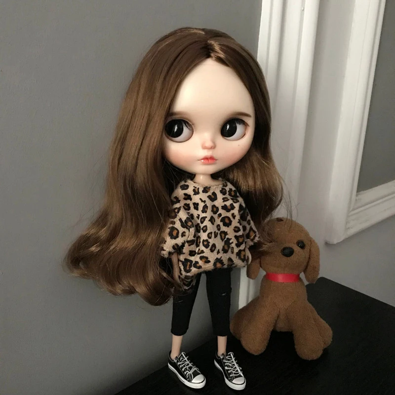 1 шт. Одежда для кукол Blyth модные Сетчатая футболка черные рваные штаны Azone1/6